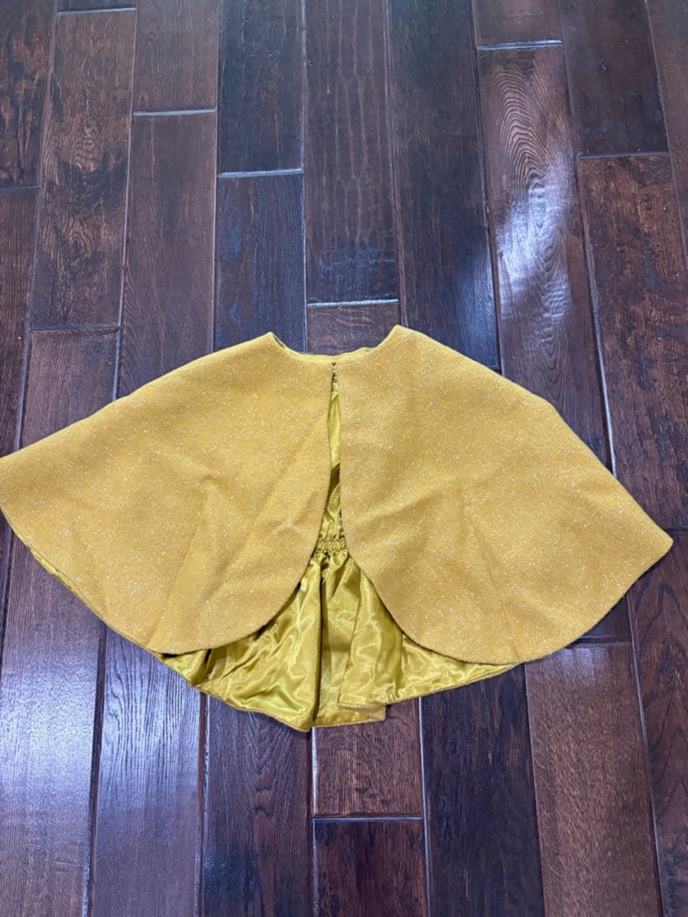 Osh Kosh Wool Blend Cape Chartreuse Mustard Sparkle 4 Kimono Sweater Jacket LN